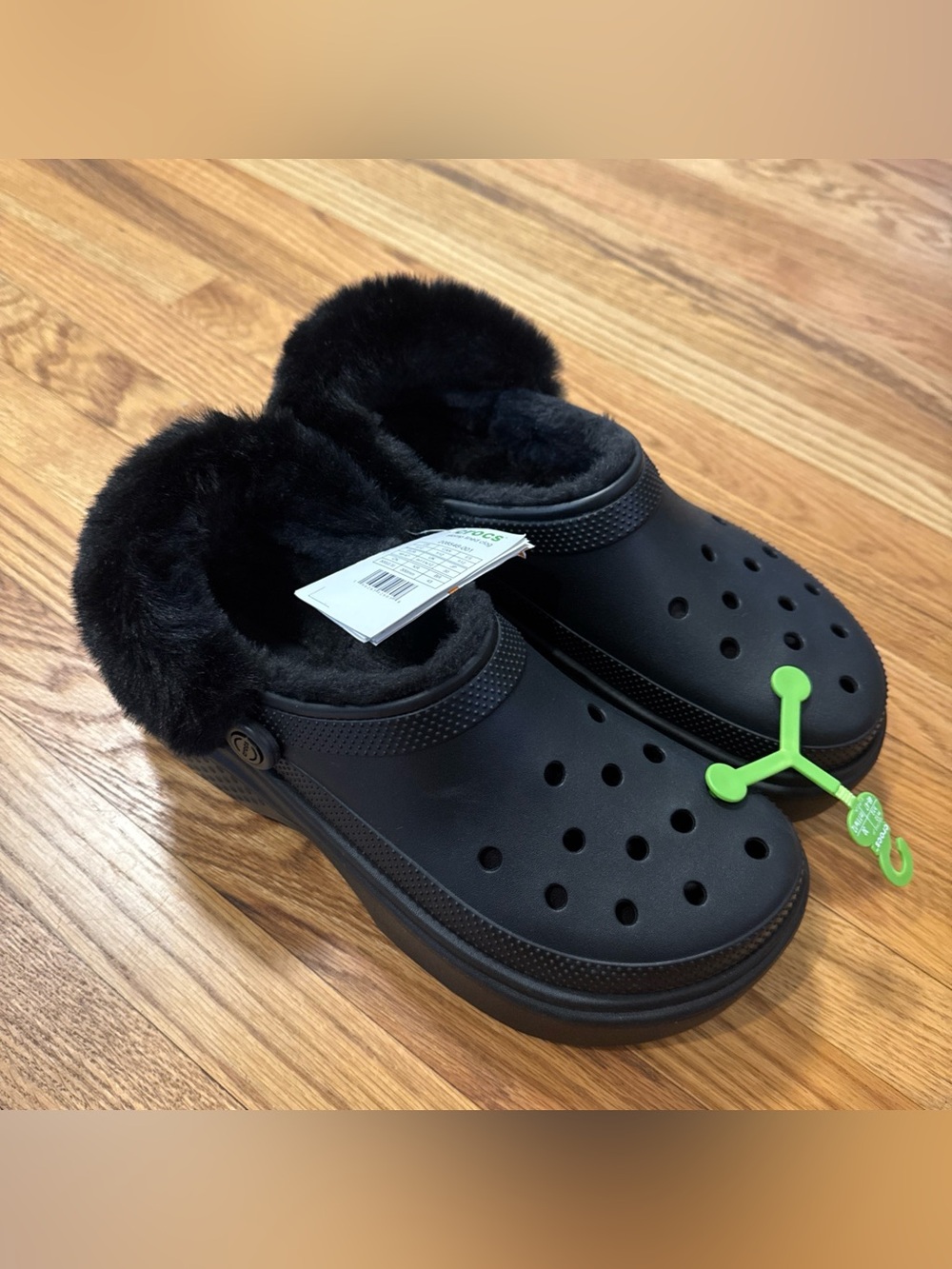 Crocs Stomp Fur Lined Clog Black Men’s Size 12 NWT